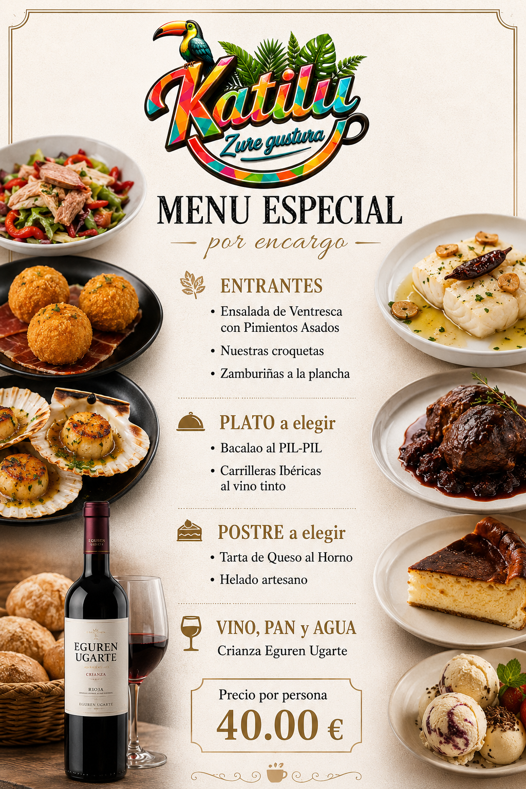 Menú especial por encargo